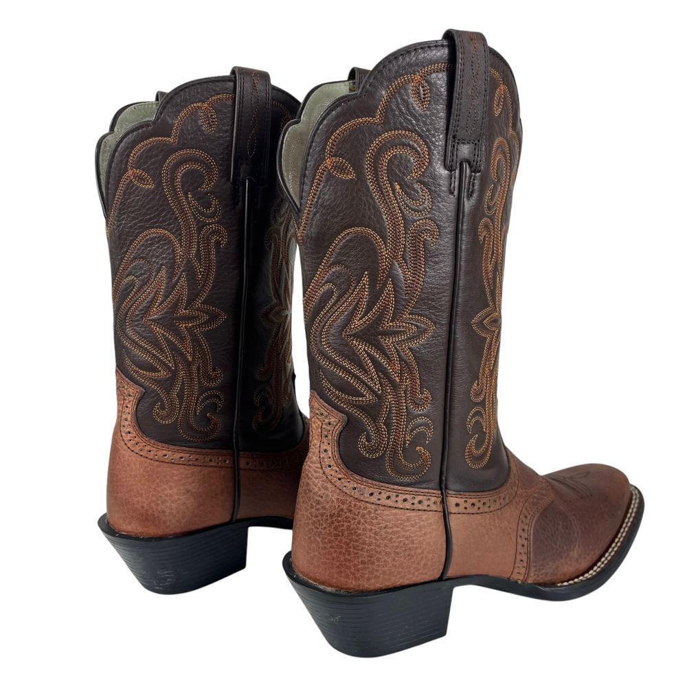 Ariat Women 7B Two Tone Leather Square Toe Western Rodeo Pull On Boots - Picture 8 of 12